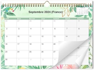 AEYAKA Calendrier 2024-2025 Calendrier Mural, 30 cm x 43 cm Français, 16 Mois Novembre 2024 à Décembre 2025 Aperçu des Vacances, B