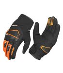 Rynox Helium GT 2 Gloves | Cuff Length Motorcycle Riding Gloves | Impact Protection | Abrasion Resistance | Carpus Bone Protector - Black Orange, 2XL