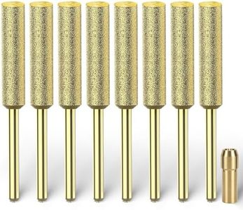 EzzDoo Bits Titanium Plated Diamond Sharpening Wheels - High Hardness 7/32 chainsaw files for Electric Chainsaw Sharpener. 8 pcs. (7/32'', 5.5mm)