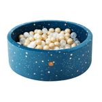 Dodozen Soft Ball Pit 90X30cm/200 Balls ∅ 7Cm Round Foam Ball Pool for Babies and Toddlers Removable Cover Crush-Proof Playballs - Night Sky:White/Transparent/Golden