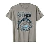 Funny Fishing Happiness is A Big Fish And A Witness Angling T-Shirt