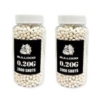 SDMAX 0.20g BB Pellets, Biodegradable Airsoft Bullets, High-Grade White Plastic Pellets for BB Gun, Shooting Firing Balls for Airsoft Gun (Pack of 2, 2000 Bullets each)