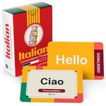 Italian Conversational Phrase Flash Cards - 75 Beginner Sayings for Travel, Memory, Quick Reference - Educational Language Learning Resource Tool - Fun Play - Kids, Students, Classroom, Homeschool