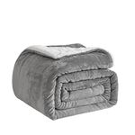 Good Nite Throw Blanket Sofa Throw 150x200cm Fleece Fluffy Blanket Sherpa Blankets For Sofas Bedspread Travel Blanket Soft, Machine Washable (Double,Grey)