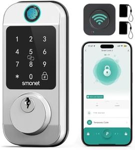 Smart Lock WiFi Fingerprint Deadbolt: SMONET Keyless Entry Smart Door Locks, Bluetooth Electronic Locks, Touchscreen Keypad Digital Deadbolt for Front Door, APP Remote Control, Alexa Compatible