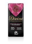 Divine 70% Dark Chocolate with Raspberries, 90g