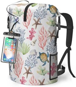 Waterproof Dry Bag Heavy Duty Marine Dry Bags for Kayaking Hiking Sea Turtle Coral Nautical Starfish Backpack Roll-Top Closure Bag - Backpack Waterproof Phone Case 35L/55L/85L