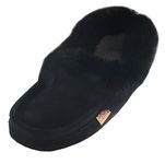 Laurentian Chief Men's Army Suede Slippers Rabbit Fur Collar Soft Sole Moccasins Slippers (9)