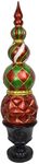 Fraser Hill Farm Christmas Pedestal Topiary Decoration, 4-Ft. Tall in Resin Urn in Red, Green, Black, Gold