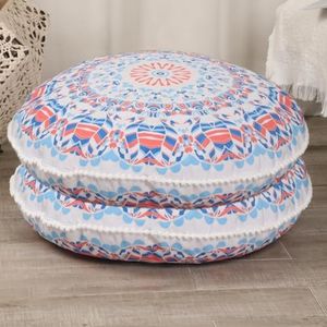 LOVMOC Large Floor Pillows for Adults, 2 Pack Round Thick Floor Cushion, Memory Foam Cushion for Sitting, Aqua