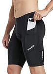 BALEAF Men's Padded Bike Shorts Cycling Tights 3D Padding Bicycle Accessories Road Biking MTB Pockets UPF 50+ Black Size L