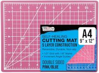 U.S. Art Supply 9" x 12" Pink/Blue Professional Self Healing 5-Ply Double Sided Durable Non-Slip Cutting Mat Great for Scrapbooking, Quilting, Sewing and all Arts & Crafts Projects