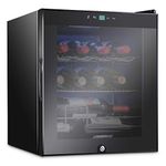 Ivation 12 Bottle Compressor Wine Cooler Refrigerator w/Lock | Large Freestanding Wine Cellar For Red, White, Champagne or Sparkling Wine | 41f-64f Digital Temperature Control Fridge Glass Door Black