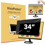 VistaProtect - Premium Privacy Filter & Anti Blue Light Screen Protector for Computer Monitors (34" inches)