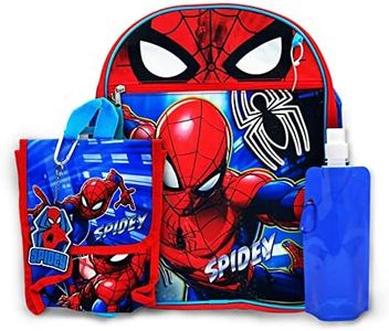 Spiderman 5 Pcs Backpack Set - 16" Kindergarten Elementary Kids Spider Man Avengers Backpack For Boys 4-6 - Marvel Spiderman Gift Bookbag