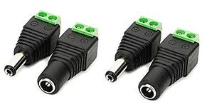 CARE 'N' TOUCH (2 Set) Screw Fastening Type Male and Female DC Power Plug-Connector (2 Male + 2 Female)