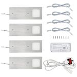 Long Life Lamp Company 20w LED Under Cabinet Kitchen Lights Slim Rectangular Cool White 6500k Kit of 4 UC01