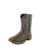 Durango Kids' DWBT049 Western Boot, Tan Black, 12 Little Kid