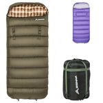 BISINNA XXL Flannel Wearable Sleeping bag with Pillow 3-4 Season for Adults & Kids Warm Lightweight Sleeping bag Waterproof for Hiking Backpacking Camping Indoor Outdoor with Compression Sack