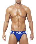 Casey Kevin Men's Jockstrap Underwear Sexy Athletic Supporter Breathable Cotton Jock Strap Blue L