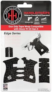 Handleitgrips Gun Grip Tape Compatible with Glock 19/23 Gen 5/Gen 5 MOS - Black Edge Series Pistol Grip Tape, Gun Skins, Veteran Owned, Made in USA