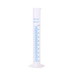 Euvoym 1 Piece 100ml Transparent Blue Line Measuring Graduated Cylinder Science Measuring Lab Test Tube Flask Liquid Measuring Tools (100ml)