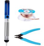 Solder Sucker Desoldering Pump,Desoldering Wick,Micro Shear Wire Cutter Pliers,3 PCS Solder Removal Tool Set,Soldering Iron Assist Accessories DIY Kit