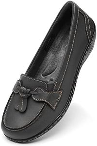 Artisure Women's Classic Charcoal Gray Genuine Leather Penny Loafers Fashion Tassel Boat Shoes Comfort Driving Moccasins Casual Slip On Walking Flats 11 M US 1003-HUI110