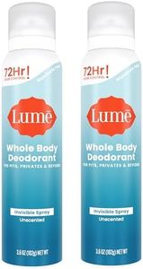 Lume Invisible Spray Deodorant For Women - Whole Body Deodorant Spray - 72 Hr Odor Control - Ozone Friendly, Natural Propellant - Aluminum & Baking Soda Free, Skin Loving - 2 pack (Unscented)