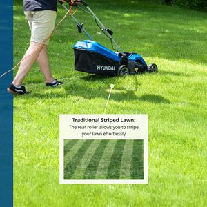 Hyundai 15" Electric Lawnmower – 1600W, Rear Roller, Mulching, 40L Bag