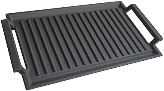 COVERCOOK Padella per grigliare in ghisa, piastra rettangolare per grigliare, 43 x 23 cm Padella per grigliare per piano cottura a induzione, forno elettrico, griglie all'aperto, superficie rigata
