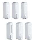 BATH GURU ABS Plastic Liquid Soap Dispenser, for Bathroom, Kitchen, Shampoo, Sanitizer, Shower Gel, Pack of 6, 350 Ml, Slim White