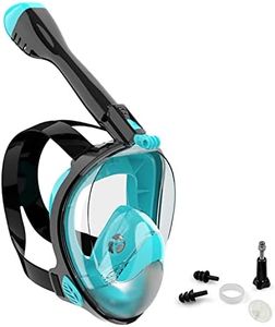 Jwintee Full Face Snorkel Mask, Diving Mask for Kids and Adults,180° Panoramic View Snorkel Mask with Camera Mount, Safe Breathing, Anti-Leak&Anti-Fog