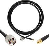 NETBOON Coaxial Cable HLF200 HLF200 Jumper Assembly with N Male SMA Male Plug RF Connector for Router WLAN WiFi Antenna 5 Meters(Black)