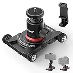 NEEWER Camera Slider Dolly with Ball Head & Clamp,4 Wheeled Tabletop Dolly Manual Skater with 360° Panorama Compatible with mirrorless camera mini camcorder GoPro and Android, SD001