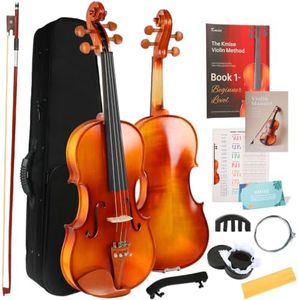 Kmise Teacher Approved 3/4 Size Violin Starter Kit for Adults Beginners Students, Tough Jujube Wood Acoustic Violins, Fiddle Bundle with Case, Bow, Rosin, Strings, Shoulder Rest & Guide