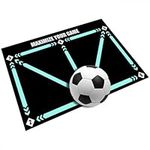 Football Footstep Training Mat Soccer Trainer Dribble Silent Auxiliary Props Training Pace Ball Control Player Equipment Anti Skid Carpet For Kids Adult Excluding Football (Black)