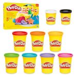 Play-Doh Favorite Colour Pack of 9 Cans, 7 x 113 g and 2 x 57 g, Incl. White & Black, Modelling Compound, Toys for Boys and Girls 2+ Years Old, Halloween Kid's Arts & Crafts Gift Idea