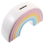 STOBOK Rainbow Piggy Bank Ceramic Money Saving Pot Coin Bank Storage Jar Box Container for Children Birthday Souvenir Party Favor