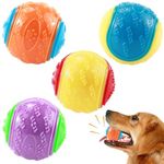 Uzepie 4Pcs Dog Balls, Squeaky Dog Ball Durable and Interactive Dog Balls Chew Toys for Training, Teeth Cleaning for Dogs