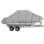 iCOVER T-Top/Hard-Top Boat Cover, 600D Heavy Duty Marine Grade TTop Boat Cover Fits 18ft-20ft Long Center Console Boat with T Top, Waterproof Anti-UV Fade-Resistant Boat Storage Cover, Grey