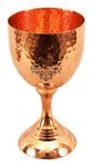 INDIAN ART VILLA Hammered Flute Design Copper Wine Goblet Glass Tumbler, Barware, 250 ml