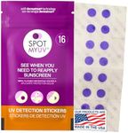 SPOTMYUV UV Detection Stickers for Sunscreen with Patented DERMATRUE SPF Sensing Technology | KNOW WHEN TO REAPPLY SUNSCREEN TO HELP PREVENT SUNBURN - 16 Count