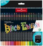 Faber-Castell Black Edition Colored Pencils - 50 Count, Black Wood and Super Soft Core Lead, Color Pencil Set for Artists, Art Supplies for Teens, Adults, Beginners, and Kids