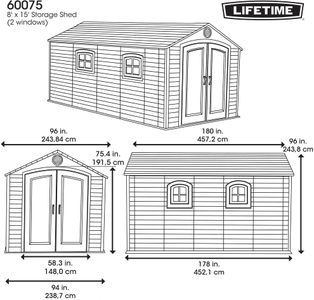 Lifetime Outdoor Storage Shed, 8 x 15 ft – Desert Sand