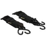 Attwood 15232-7 Quick-Release Transom Tie-Down Straps, Trailering, Padded Adjustable Buckle, S-Hooks, 2 Inches Wide, 4 Feet Long