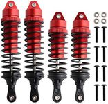 GDOOL Aluminum Alloy Shock Absorber Assembled Full Metal Oil Filled Shocks Front & Rear Replacement of SLA014 for Traxxas 1/10 Slash 4x4 4WD Upgrade (4-Pack) (Red)