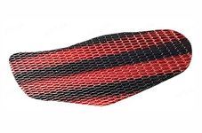 Autovea Anti-Slip 3D Nylon Mesh Stretchable Net Bike/Scooty Seat Cover Cushion (Red & Black) Compatible with Bajaj V15