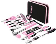 Pink Tool Set：DEKO Household Tool Kit for Women Girls,Ladies Portable Tool Set with Easy Carrying Pouch, Perfect for DIY Projects, Home Maintenance 110 Piece