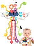 LilKisThk Baby Sensory Toys Montessori Pull String Toys, Food-Grade Learning Ropes with Bubble and Sliding Balls, Toddler Travel Toys for Motor Skills